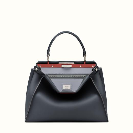 FENDI ピーカブー コピー ブルーレザー ハンドバッグ 8BN2903ZNF07F6